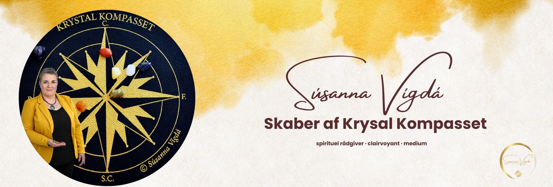 Súsanna Vígdá skaber af Krystal Kompasset, clairvoyant, medium og spirituel rådgiver